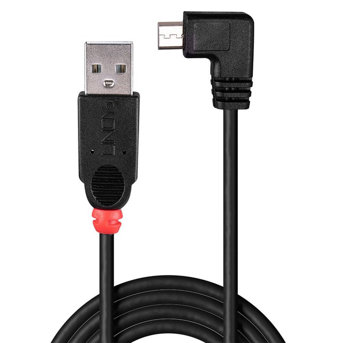 Lindy 2m USB 2.0 Cable - Type A to Micro-B Cable, 90 Degree Right Angle | 31977 USB Cable Lindy