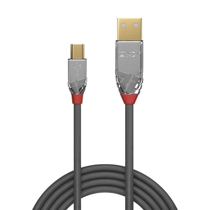 Lindy 2m USB 2.0 Type A to Mini-B Cable, Cromo Line | 36632 USB Cable Lindy