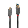 Lindy 2m USB 3.2 Type A to C Cable, 10Gbps, Anthra Line | 36913
