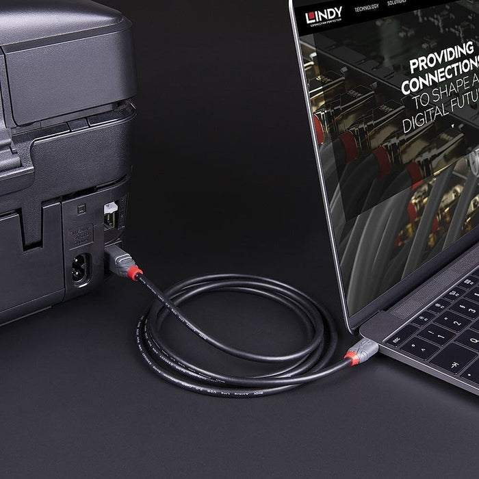 Lindy 2m USB 3.2 Type C to B Cable, Anthra Line | 36667 USB-C Cable Lindy
