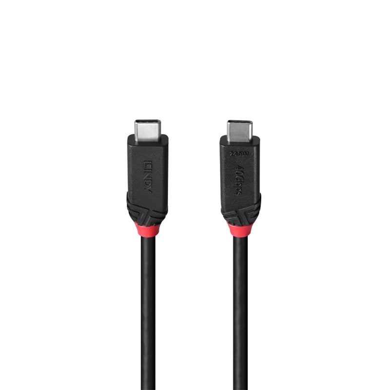 Lindy 2m USB4 240W Type C Cable, Black Line | 37002 USB Cable Lindy