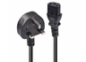 Lindy 2m UK 3 Pin Plug To IEC C13 Mains Power Cable, Black | 30433