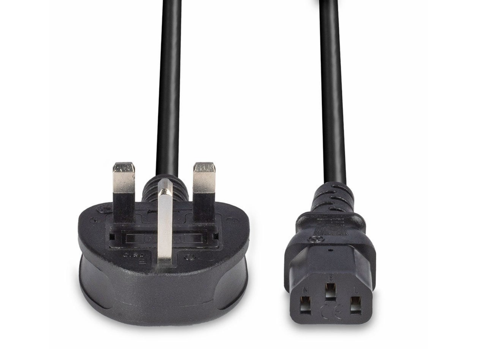 Lindy 2m UK 3 Pin Plug To IEC C13 Mains Power Cable, Black | 30433 Power Cable Lindy