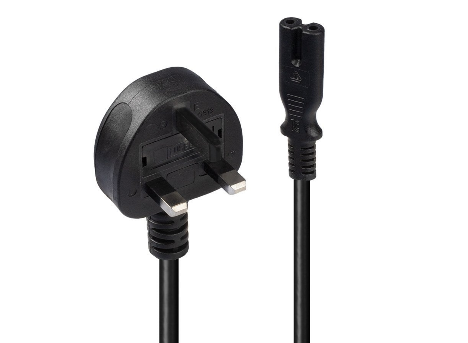 Lindy 2m UK 3 Pin Plug To IEC C7 Mains Power Cable, Black | 30444 Power Adapters & Inverters Lindy