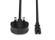 Lindy 2m UK 3 Pin Plug To IEC C7 Mains Power Cable, Black | 30444 Power Adapters & Inverters Lindy