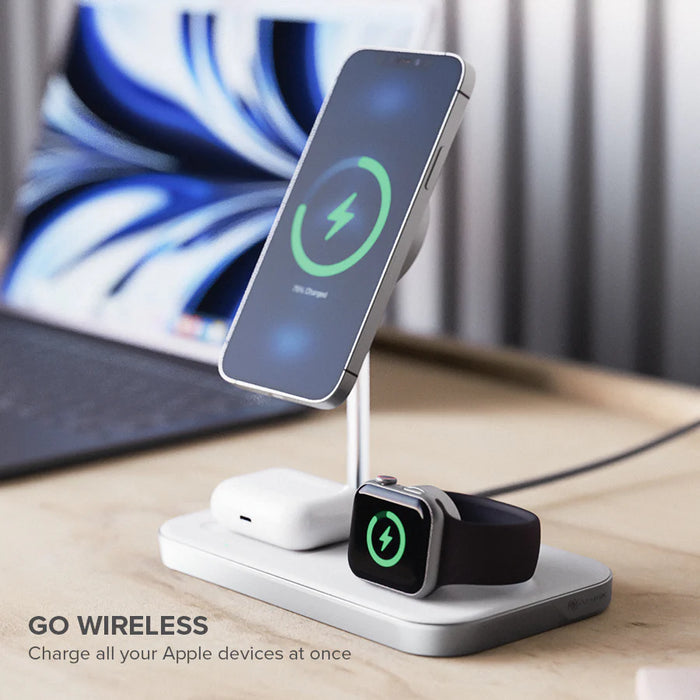 Alogic MSP31CS15W 3-in-1 Wireless Charging Station - Apple Certified Power & Charging Alogic