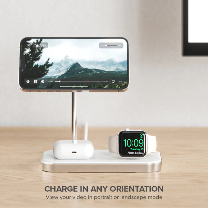 Alogic MSP31CS15W 3-in-1 Wireless Charging Station - Apple Certified Power & Charging Alogic