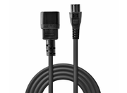 Lindy 3m C5 to C14 Mains Cable, Lead Free | 30342 Power Cable Lindy