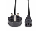 Lindy 0.7m UK 3 Pin Plug to IEC C13 mains power Cable, Black | 30431 Power Cable Lindy