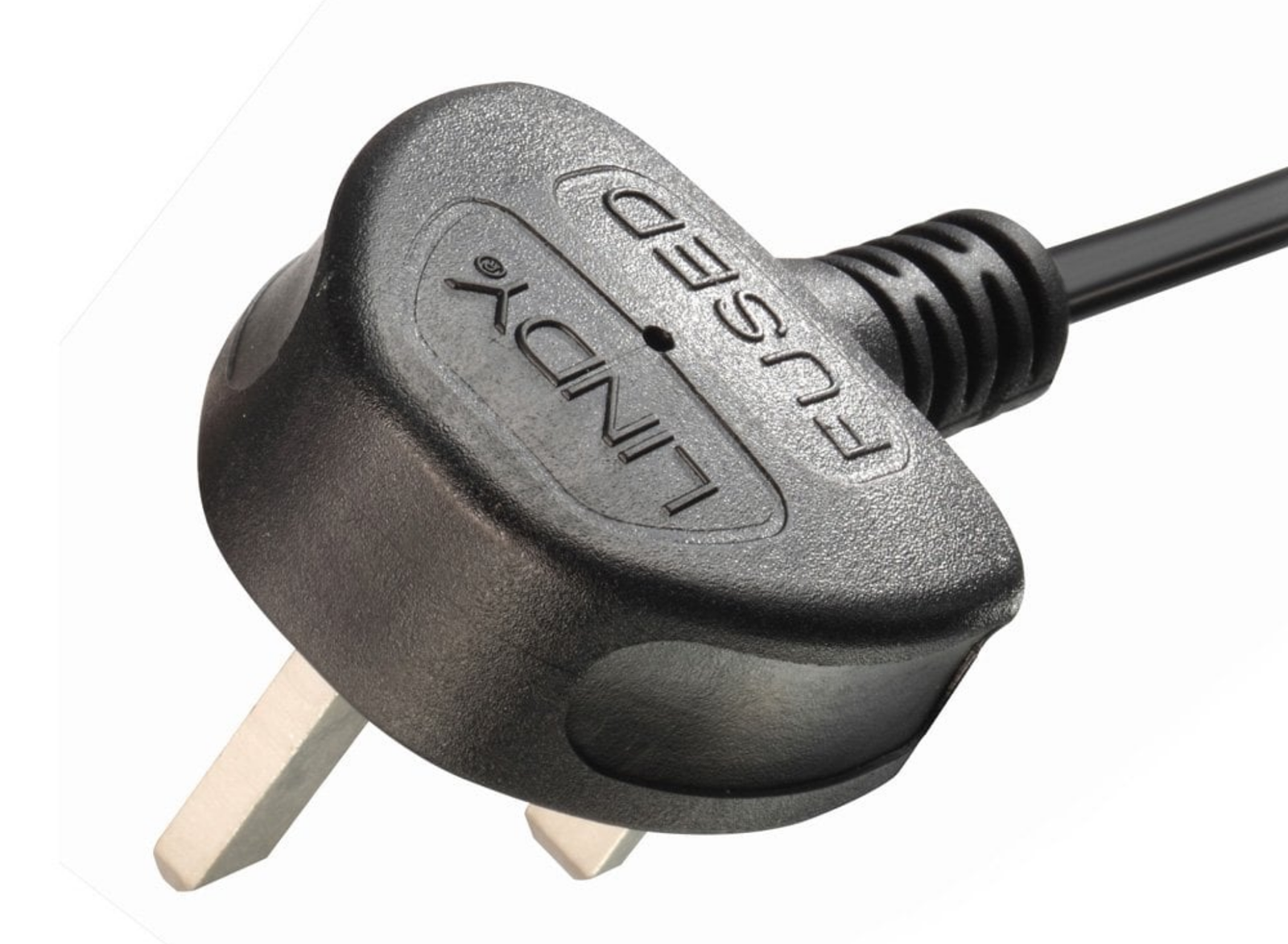 Lindy 0.7m UK 3 Pin Plug to IEC C13 mains power Cable, Black | 30431 Power Cable Lindy