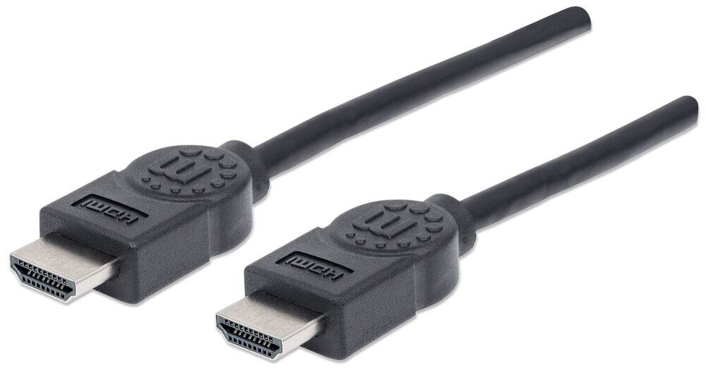 Manhattan 306119 HDMI Cable 1.8M 4K/30Hz Male To Male Black Polybag HDMI Cable Manhattan
