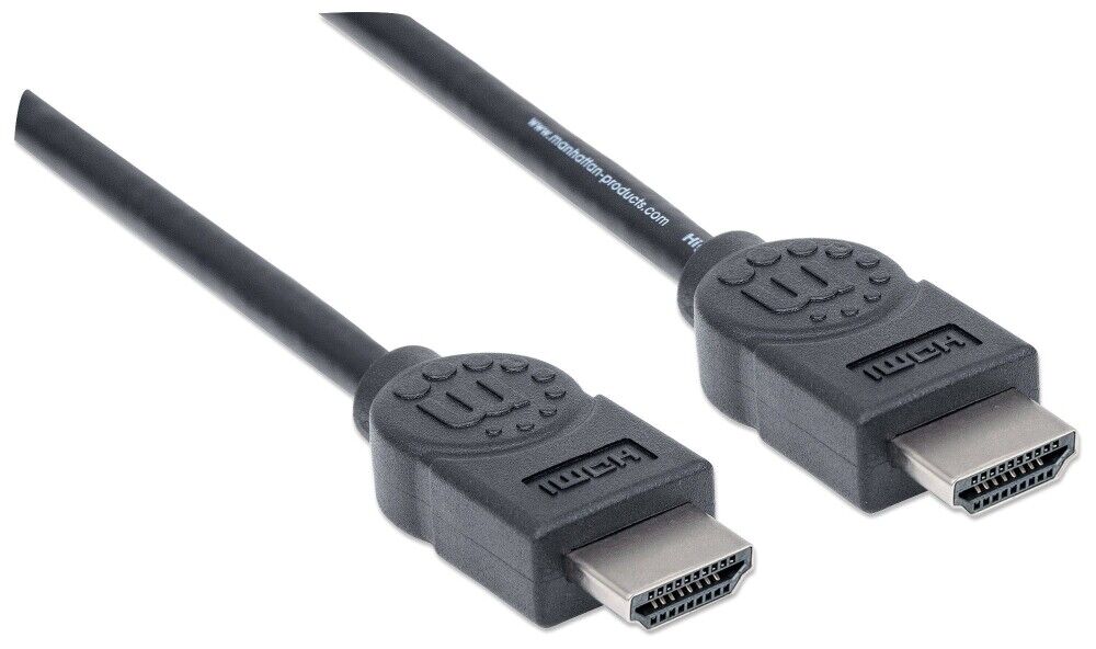 Manhattan 306119 HDMI Cable 1.8M 4K/30Hz Male To Male Black Polybag HDMI Cable Manhattan