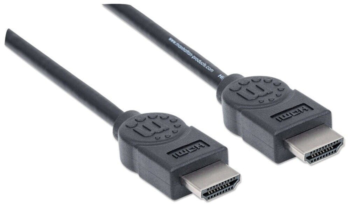 Manhattan 306119 HDMI Cable 1.8M 4K/30Hz Male To Male Black Polybag HDMI Cable Manhattan