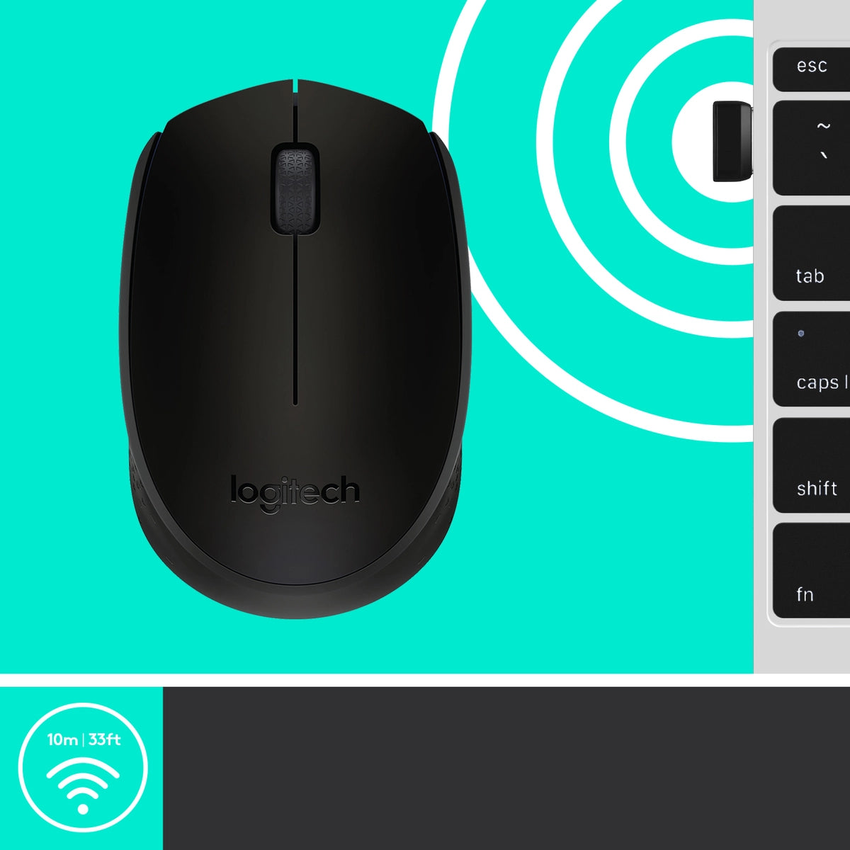 Logitech M170 Ambidextrous Optical RF Wireless 1000 DPI Wireless Mouse | 910-004424 Keyboard & Mouse Logitech