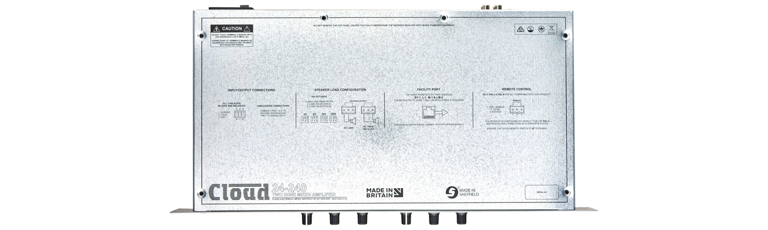 Cloud Electronics 24-240EK 2 Zone Integrated Mixer Amplifier Audio Amplifier Cloud Electronics