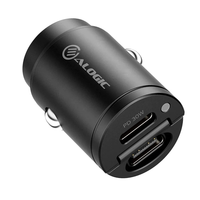 Alogic CRCC30 30W Rapid Power Mini Car Charger 2xUSB-C