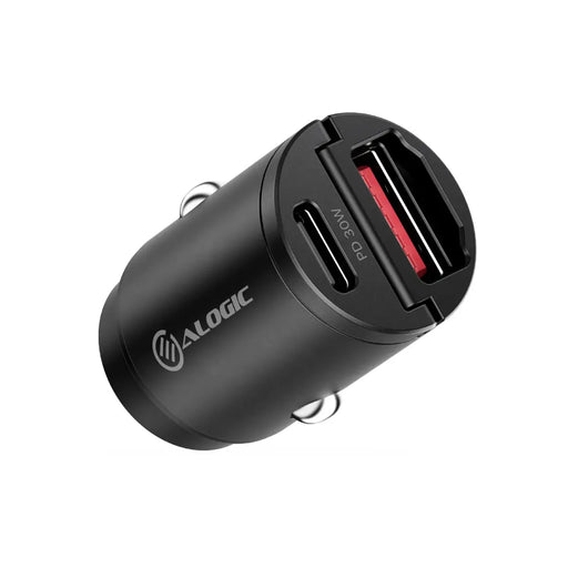 Alogic CRCA30 30W Rapid Power Mini Car Charger with USB-C and USB-A