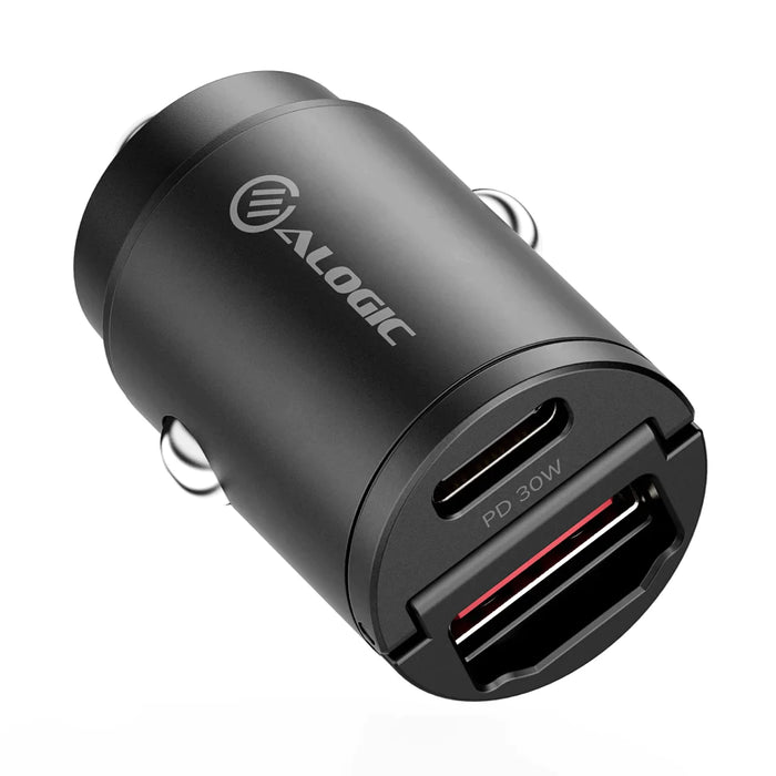 Alogic CRCA30 30W Rapid Power Mini Car Charger with USB-C and USB-A