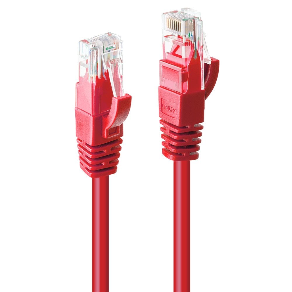 Lindy 30m Cat.6 U/UTP Network Cable, Red | 48040 LAN / Ethernet Cable Lindy