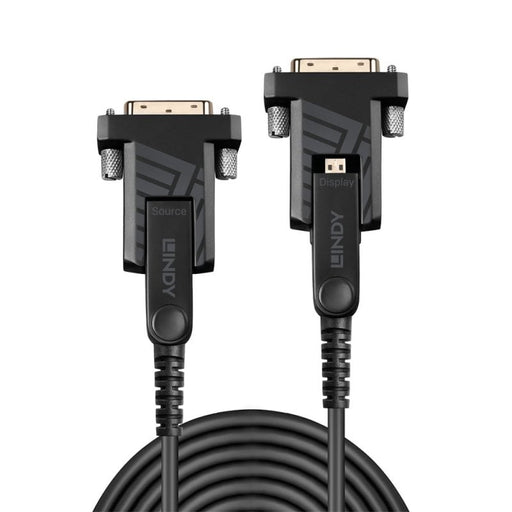 Lindy 30m Fibre Optic Hybrid Micro-HDMI 18G Cable with Detachable HDMI & DVI Connectors | 38322 Lindy Cable Lindy