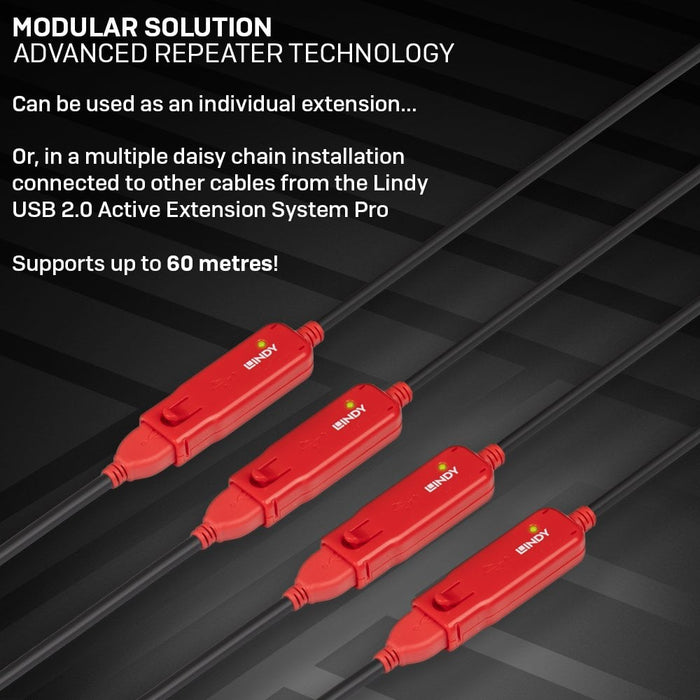 Lindy 30m USB 2.0 Active Extension Pro | 42923 USB Cable Lindy