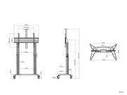 Multibrackets 65"-110" MB3120 M Motorized Height-Adjustable Mobile Display Trolley Motorised Trolley Multibrackets