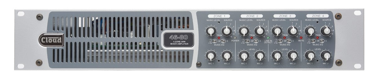 Cloud Electronics 46-80TEK 4 Zone Integrated Mixer Amplifier Audio Amplifier Cloud Electronics