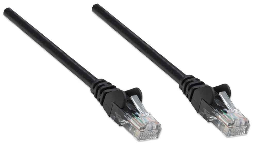 Intellinet Cat5e 0.5m Black CCA U/UTP PVC RJ45 Network Patch Cable | 318143 Ethernet Cable Intellinet