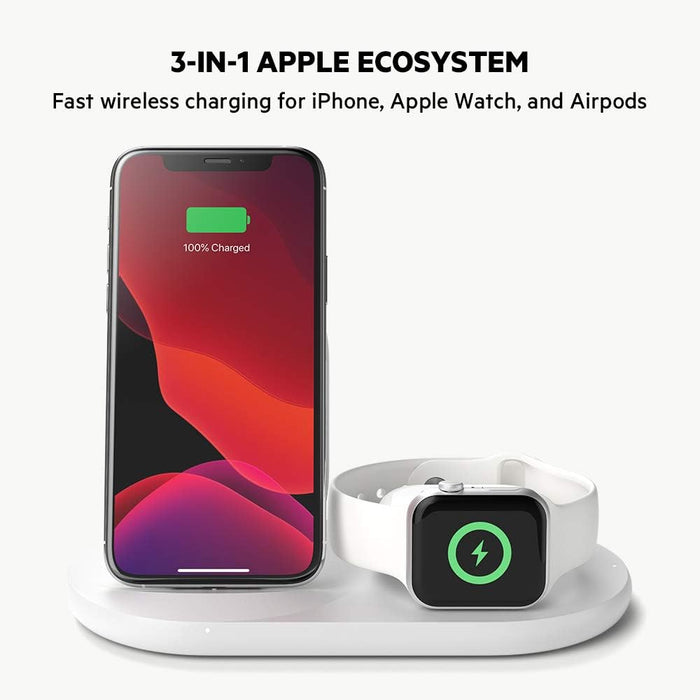 Belkin BoostCharge 3-in-1 Wireless Charger for Apple Devices | WIZ001MYWH