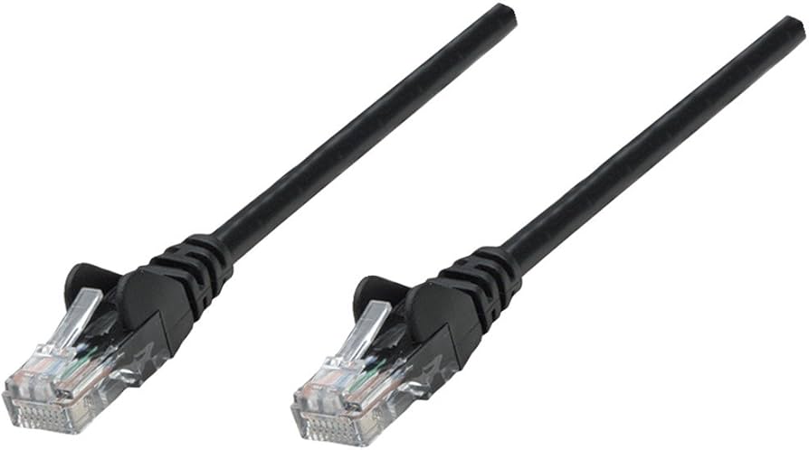 Intellinet Cat5e 2m Black CCA U/UTP PVC RJ45 Network Patch Cable | 320757 Ethernet Cable Intellinet