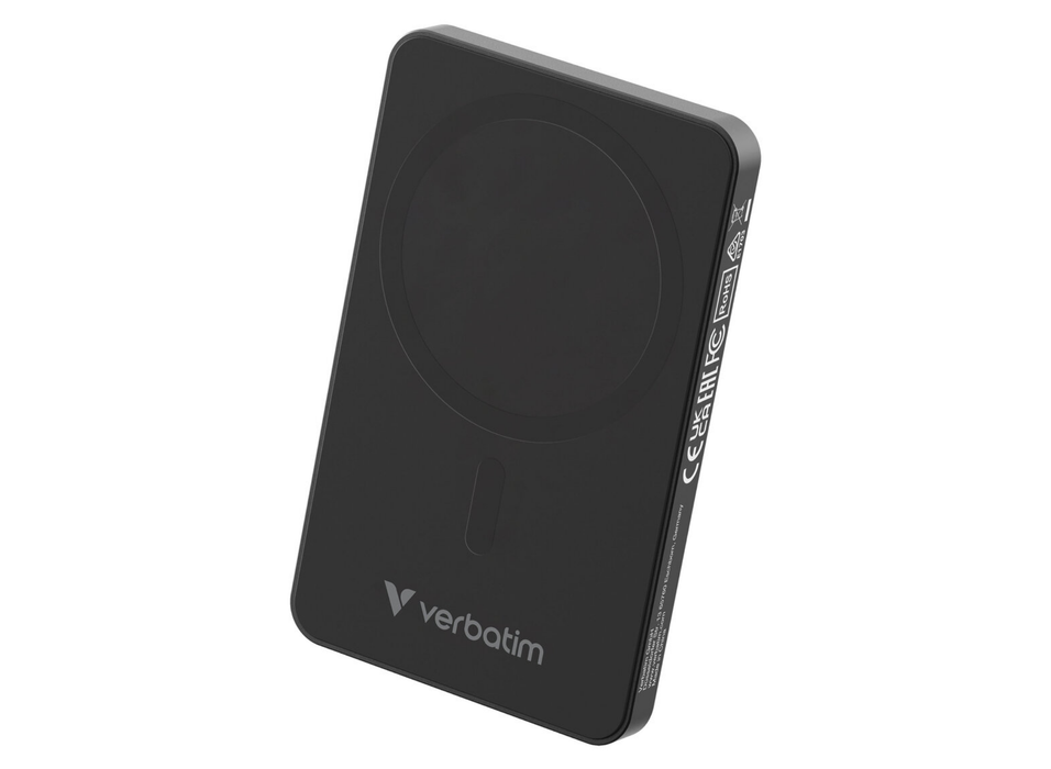 Verbatim Charge 'n' Go Essentials Magnetic Wireless Power Bank 5000 mAh - Black | 32225