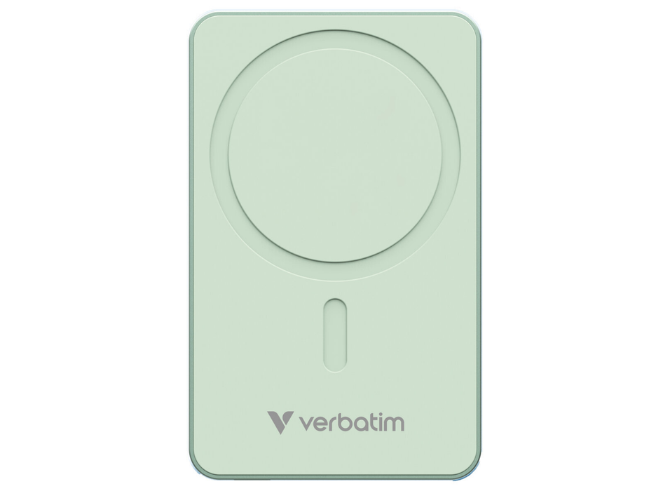 Verbatim Charge 'n' Go Essentials Magnetic Wireless Power Bank 5000 mAh - Green | 32226