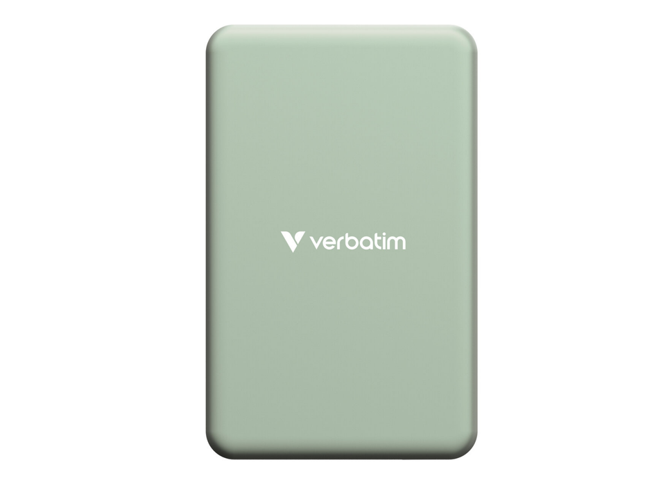 Verbatim Charge 'n' Go Essentials Magnetic Wireless Power Bank 5000 mAh - Green | 32226