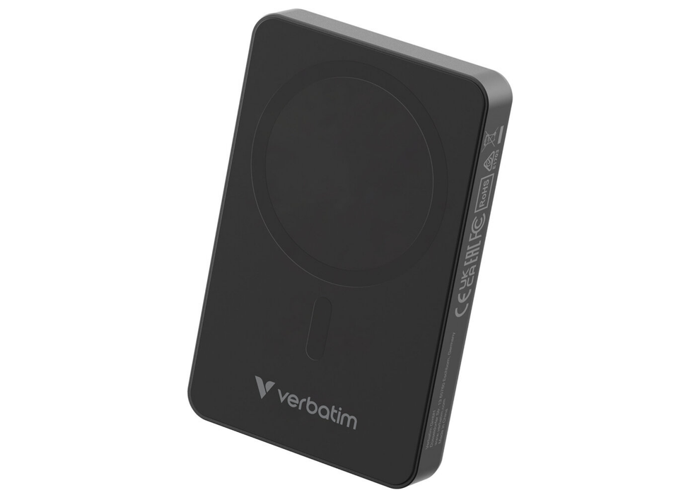 Verbatim Charge 'n' Go Essential Magnetic Wireless Charging Power Bank 10000 mAh – Black | 32227