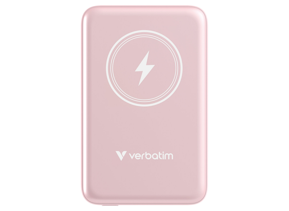 Verbatim Charge 'n' Go Magnetic Wireless Power Bank 10000 mAh - Pink | 32248