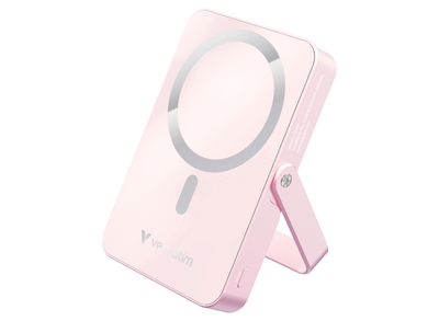 Verbatim Charge 'n' Go Magnetic Wireless Charging Power Bank Glass with Stand 10000 mAh – Pink | 32267