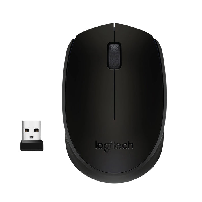 Logitech M170 Wireless Mouse, Ambidextrous, Optical, RF Wireless, 1000 DPI, Black | 910-004424