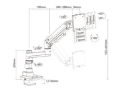 Multibrackets M Deskmount Single Arm Gas Spring Monitor Desk Mount - 17"-49" Screen Monitor Mounts & Stands Multibrackets