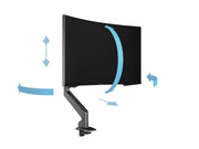 Multibrackets Up to 32" M Gas Lift Arm Samsung G7 Single Black Monitor Arm Desk Mount Multibrackets