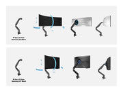 Multibrackets Up to 32" M Gas Lift Arm Samsung G7 Single Black Monitor Arm Desk Mount Multibrackets
