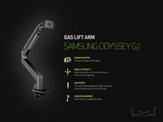 Multibrackets Up to 32" M Gas Lift Arm Samsung G7 Single Black Monitor Arm Desk Mount Multibrackets