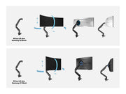 Multibrackets Up to 49" M Gas Lift Arm Samsung G9 Single Black Monitor Arm Desk Mount Multibrackets