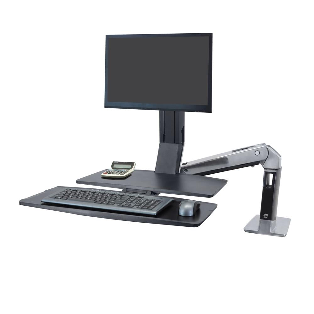 Ergotron 24-317-026 WorkFit-A, Single LD Workstation with Worksurface | Sit-Stand Desk Arm Monitor Arm Desk Mount Ergotron