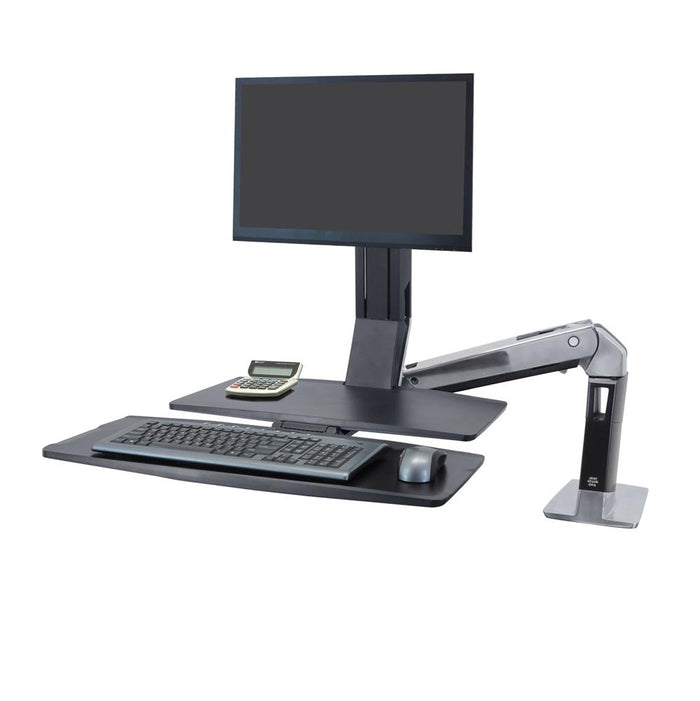 Ergotron 24-317-026 WorkFit-A, Single LD Workstation with Worksurface | Sit-Stand Desk Arm Monitor Arm Desk Mount Ergotron