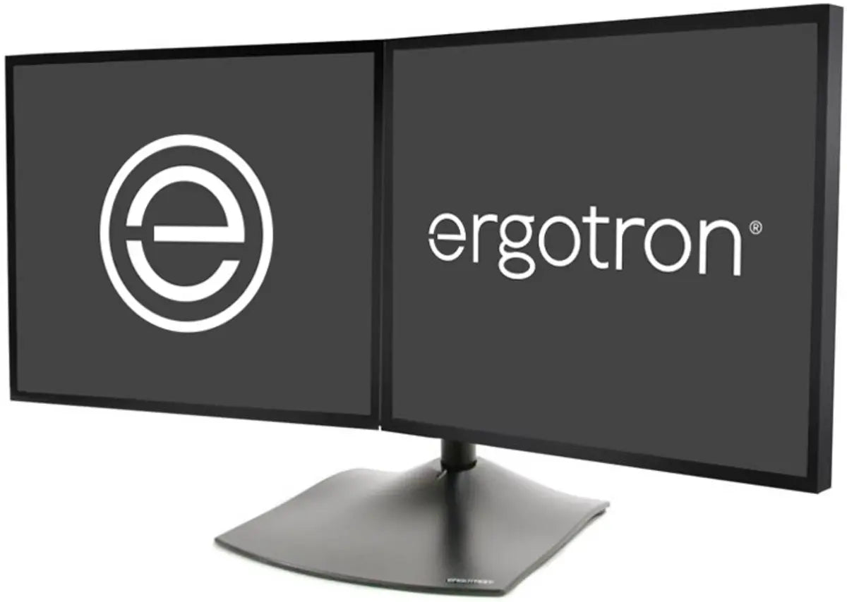 Ergotron Up to 24" DS100 Dual-Monitor Horizontal Desk Stand | 33-322-200 Monitor Arm Desk Mount Ergotron