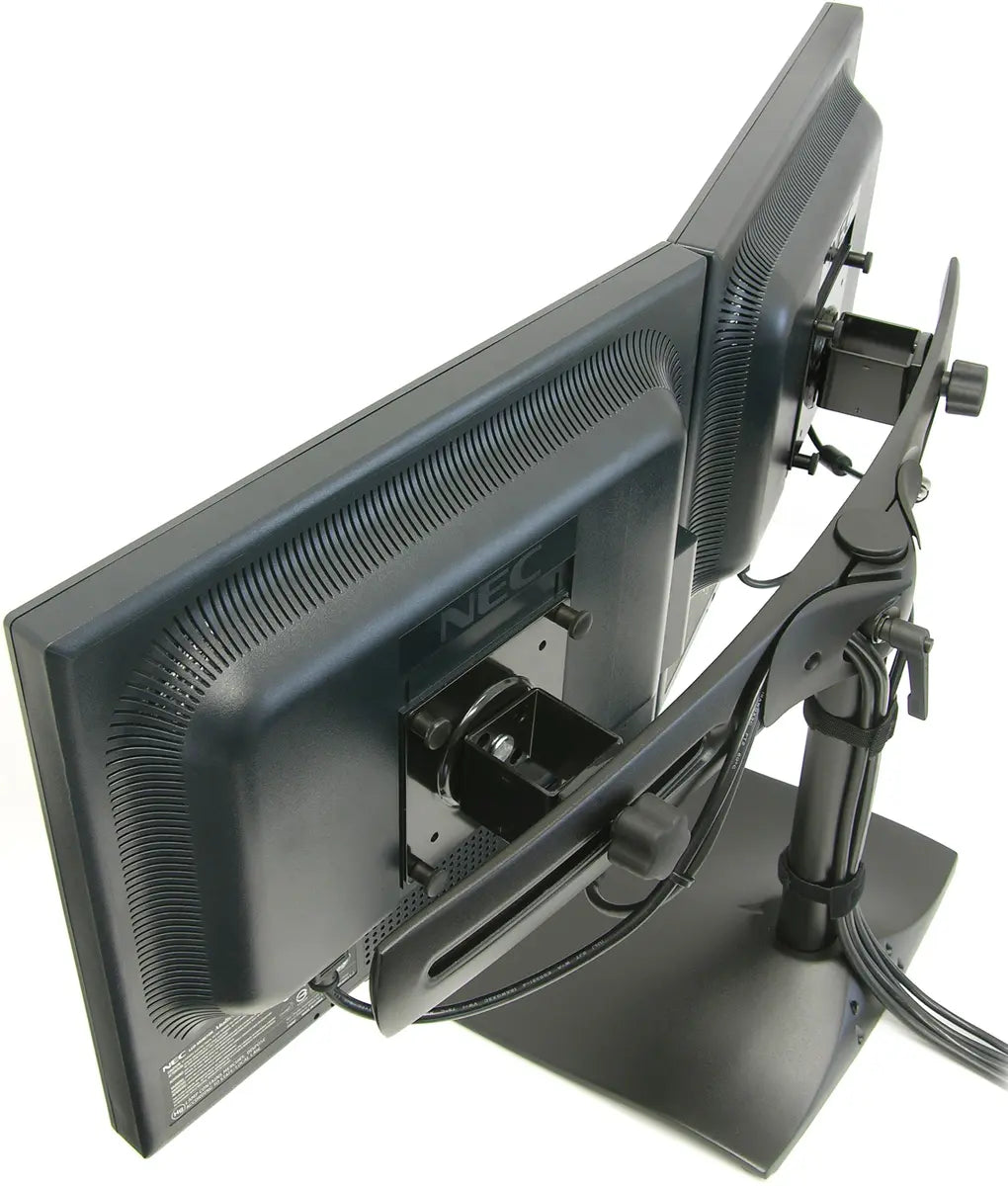 Ergotron Up to 24" DS100 Dual-Monitor Horizontal Desk Stand | 33-322-200 Monitor Arm Desk Mount Ergotron