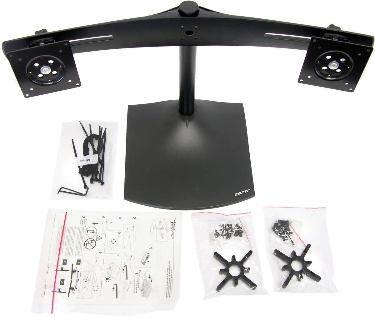 Ergotron Up to 24" DS100 Dual-Monitor Horizontal Desk Stand | 33-322-200 Monitor Arm Desk Mount Ergotron