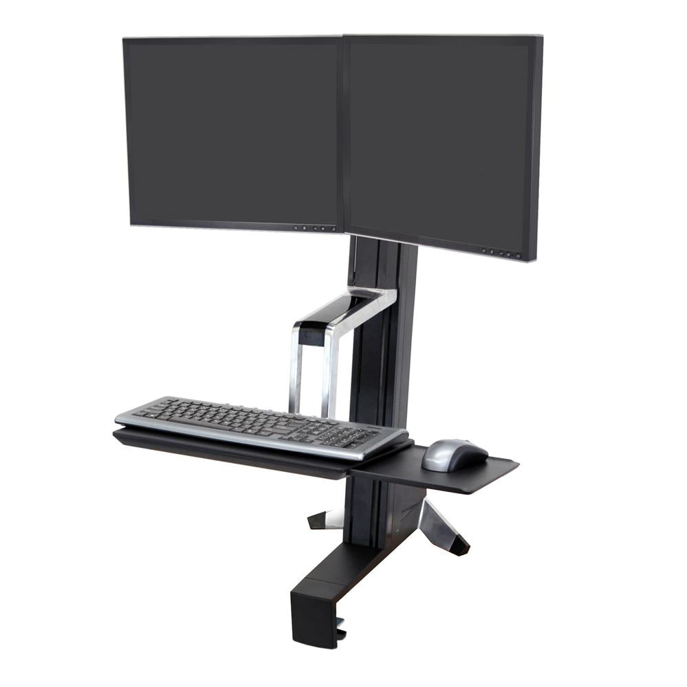 Ergotron 33-341-200 WorkFit-S, Dual Monitor Sit-Stand Workstation Monitor Arm Desk Mount Ergotron