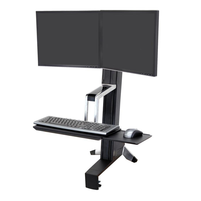 Ergotron 33-341-200 WorkFit-S, Dual Monitor Sit-Stand Workstation Monitor Arm Desk Mount Ergotron