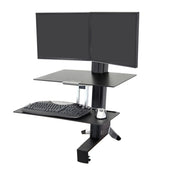 Ergotron 33-349-211 WorkFit-S, Dual Workstation with Worksurface, White Monitor Arm Desk Mount Ergotron